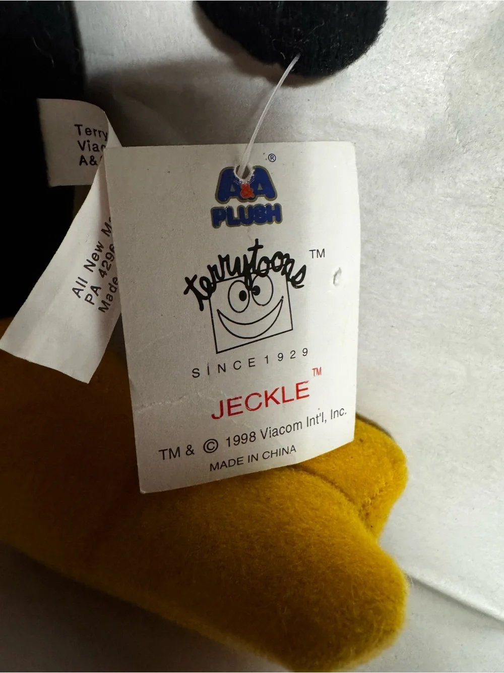 Vintage 1997 Viacom Heckle And Jeckle Magpie 8” Plush Terrytoons
